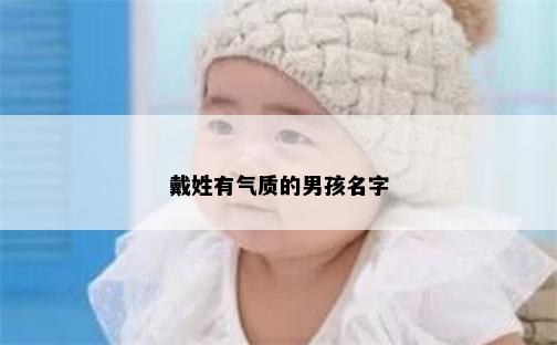 戴姓有气质的男孩名字