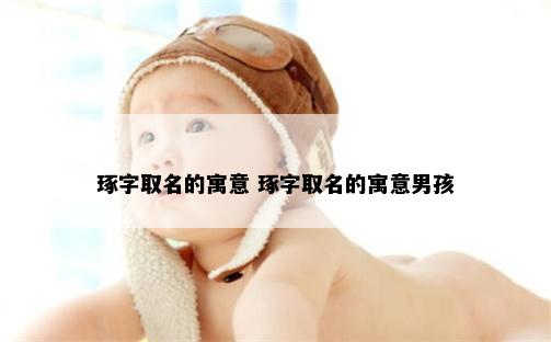 琢字取名的寓意 琢字取名的寓意男孩