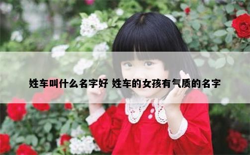 姓车叫什么名字好 姓车的女孩有气质的名字