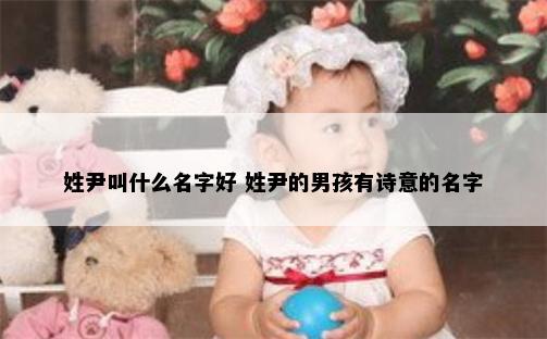姓尹叫什么名字好 姓尹的男孩有诗意的名字