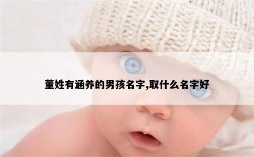 董姓有涵养的男孩名字,取什么名字好