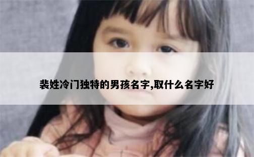 裴姓冷门独特的男孩名字,取什么名字好
