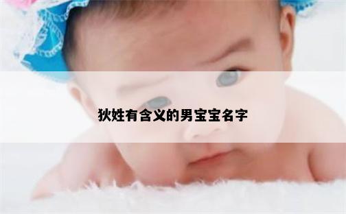 狄姓有含义的男宝宝名字