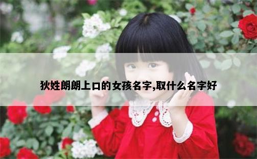 狄姓朗朗上口的女孩名字,取什么名字好