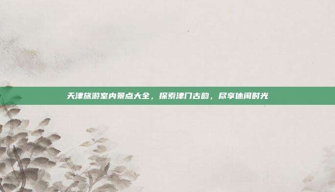 天津旅游室内景点大全，探索津门古韵，尽享休闲时光