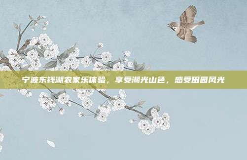 宁波东钱湖农家乐体验，享受湖光山色，感受田园风光