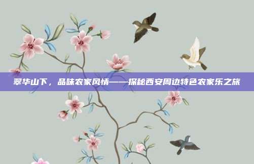 翠华山下，品味农家风情——探秘西安周边特色农家乐之旅
