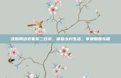 沈阳周边农家乐二日游，体验乡村生活，享受田园乐趣
