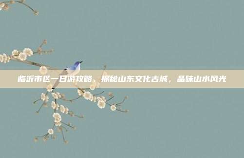 临沂市区一日游攻略，探秘山东文化古城，品味山水风光