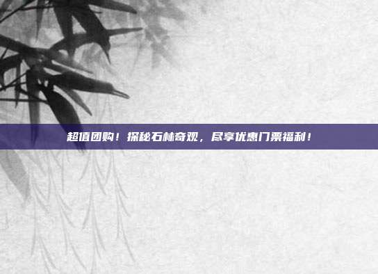 超值团购！探秘石林奇观，尽享优惠门票福利！