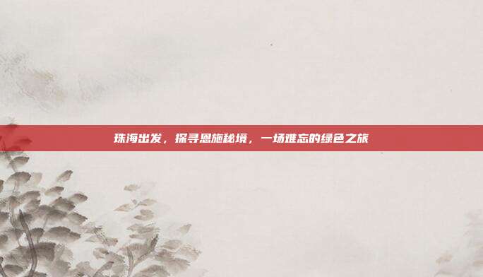 珠海出发，探寻恩施秘境，一场难忘的绿色之旅