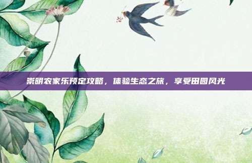 崇明农家乐预定攻略，体验生态之旅，享受田园风光