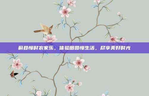 蓟县慢时农家乐，体验田园慢生活，尽享美好时光