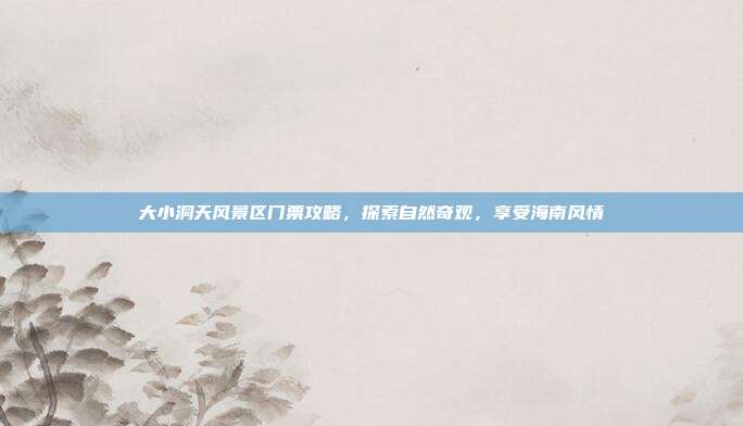 大小洞天风景区门票攻略，探索自然奇观，享受海南风情
