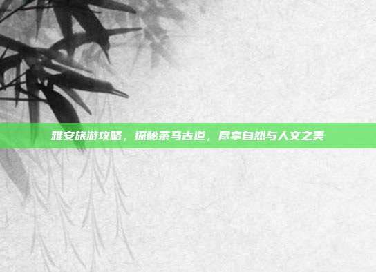 雅安旅游攻略，探秘茶马古道，尽享自然与人文之美