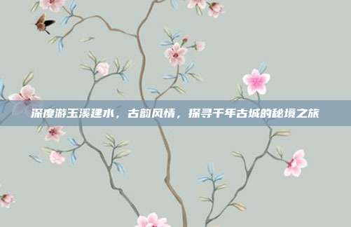 深度游玉溪建水，古韵风情，探寻千年古城的秘境之旅