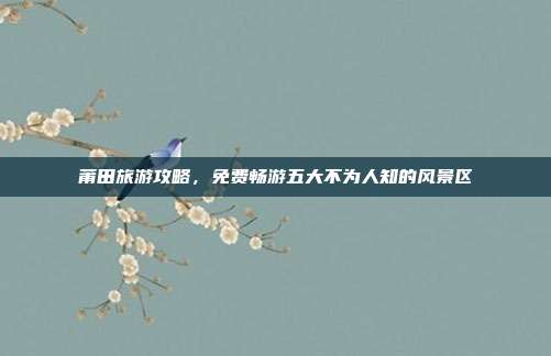 莆田旅游攻略，免费畅游五大不为人知的风景区