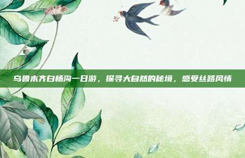 乌鲁木齐白杨沟一日游，探寻大自然的秘境，感受丝路风情
