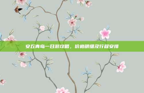 安丘青岛一日游攻略，价格明细及行程安排