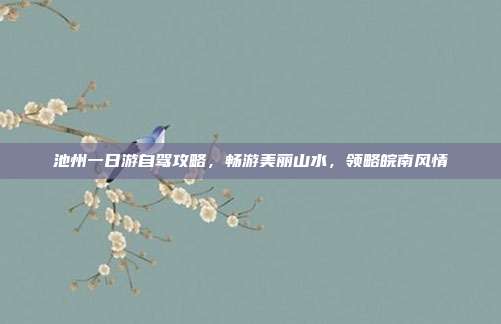 池州一日游自驾攻略，畅游美丽山水，领略皖南风情