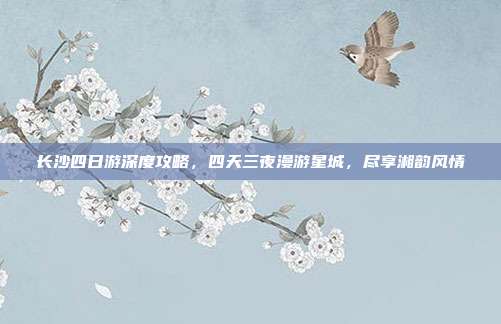 长沙四日游深度攻略，四天三夜漫游星城，尽享湘韵风情
