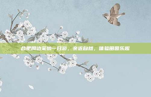 合肥周边采摘一日游，亲近自然，体验田园乐趣