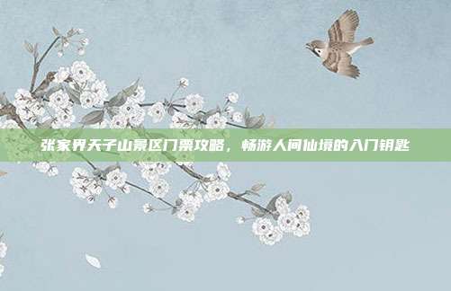 张家界天子山景区门票攻略，畅游人间仙境的入门钥匙