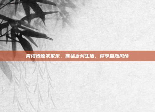 青海贵德农家乐，体验乡村生活，尽享自然风情
