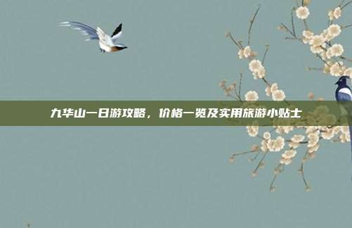九华山一日游攻略，价格一览及实用旅游小贴士