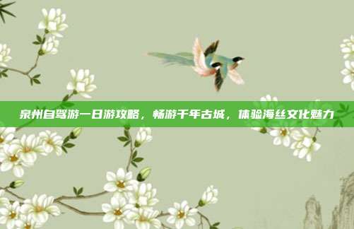 泉州自驾游一日游攻略，畅游千年古城，体验海丝文化魅力