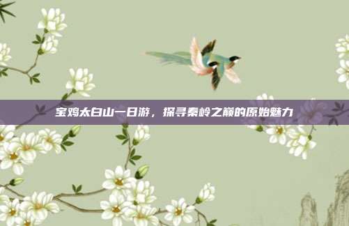 宝鸡太白山一日游，探寻秦岭之巅的原始魅力
