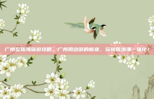 广州至珠海旅游攻略，广州周边游的新宠，玩转珠港澳一体化！