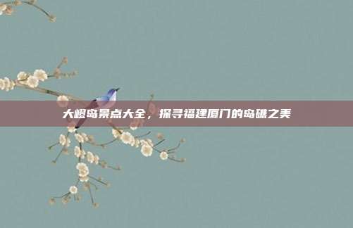 大嶝岛景点大全，探寻福建厦门的岛礁之美