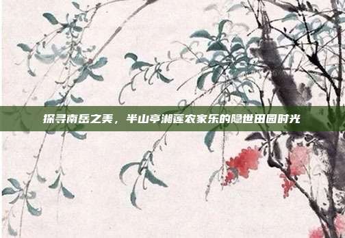 探寻南岳之美，半山亭湘莲农家乐的隐世田园时光