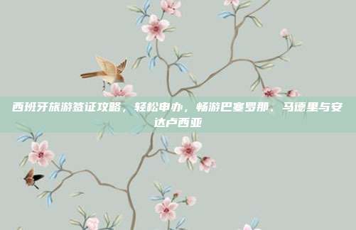 西班牙旅游签证攻略，轻松申办，畅游巴塞罗那、马德里与安达卢西亚