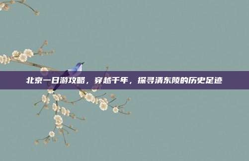 北京一日游攻略，穿越千年，探寻清东陵的历史足迹