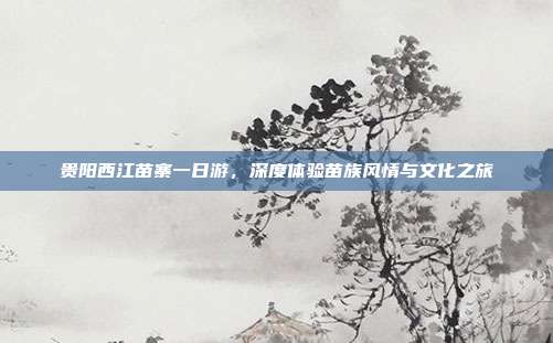 贵阳西江苗寨一日游，深度体验苗族风情与文化之旅