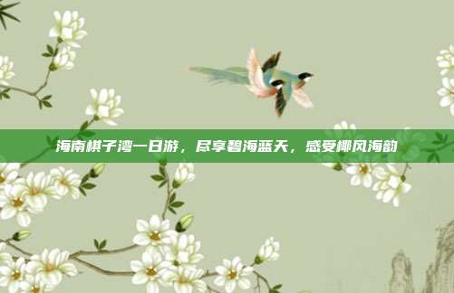 海南棋子湾一日游，尽享碧海蓝天，感受椰风海韵