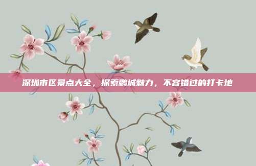 深圳市区景点大全，探索鹏城魅力，不容错过的打卡地
