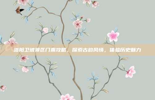 洛阳卫坡景区门票攻略，探索古韵风情，体验历史魅力
