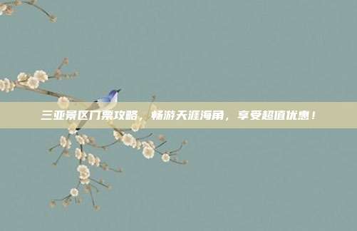 三亚景区门票攻略，畅游天涯海角，享受超值优惠！
