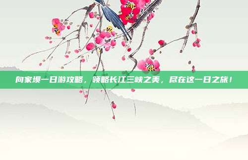 向家坝一日游攻略，领略长江三峡之美，尽在这一日之旅！