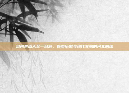 沧州景点大全一日游，畅游历史与现代交融的河北明珠