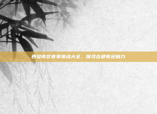 西安市区夜景景点大全，探寻古都夜色魅力