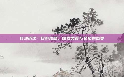 长沙市区一日游攻略，探索美食与文化的盛宴