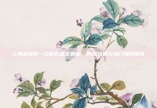 上海迪斯尼一日游价格全解析，预算攻略与热门项目推荐