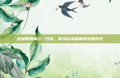 桂林阳朔漓江一日游，探寻山水画廊的绝美风光