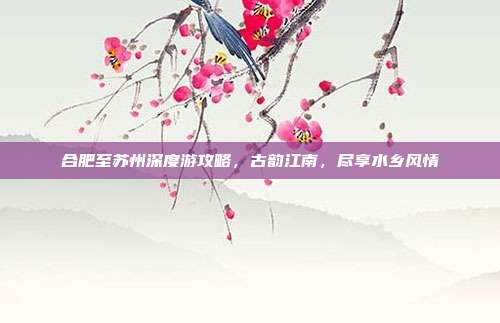 合肥至苏州深度游攻略，古韵江南，尽享水乡风情