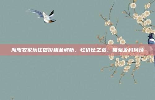 海阳农家乐住宿价格全解析，性价比之选，体验乡村风情