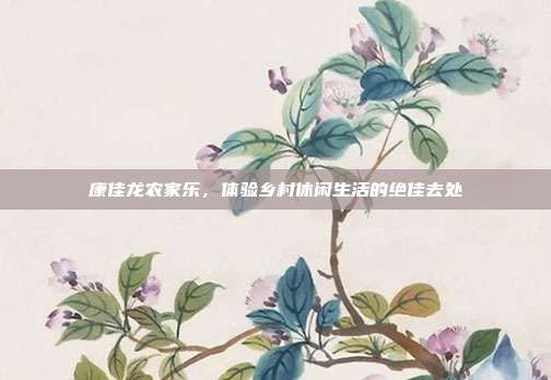 康佳龙农家乐，体验乡村休闲生活的绝佳去处